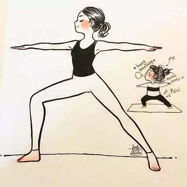 国外网友手绘的15瑜伽体式图萌萌的小女孩就是每一位初学者泛亚电竞(图1)