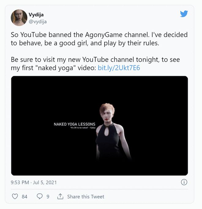血腥游戏《Ago泛亚电竞ny》YouTube频道遭封开发者开「裸体瑜伽」新频道(图2)